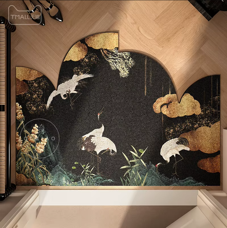 Entrance Door Mat, Irregular Loop Carpet, Retro Foyer Anti-slip Pad, Large Entrance Door Mud Mat