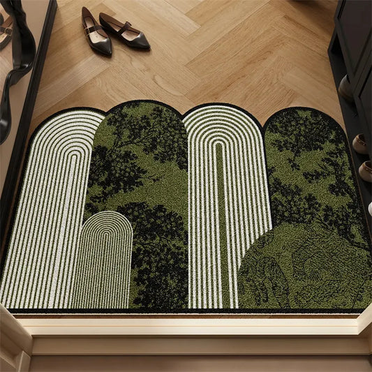 Entrance Door Mat, Irregular Loop Carpet, Retro Foyer Anti-slip Pad, Large Entrance Door Mud Mat