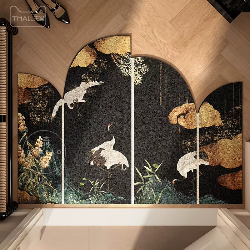 Entrance Door Mat, Irregular Loop Carpet, Retro Foyer Anti-slip Pad, Large Entrance Door Mud Mat